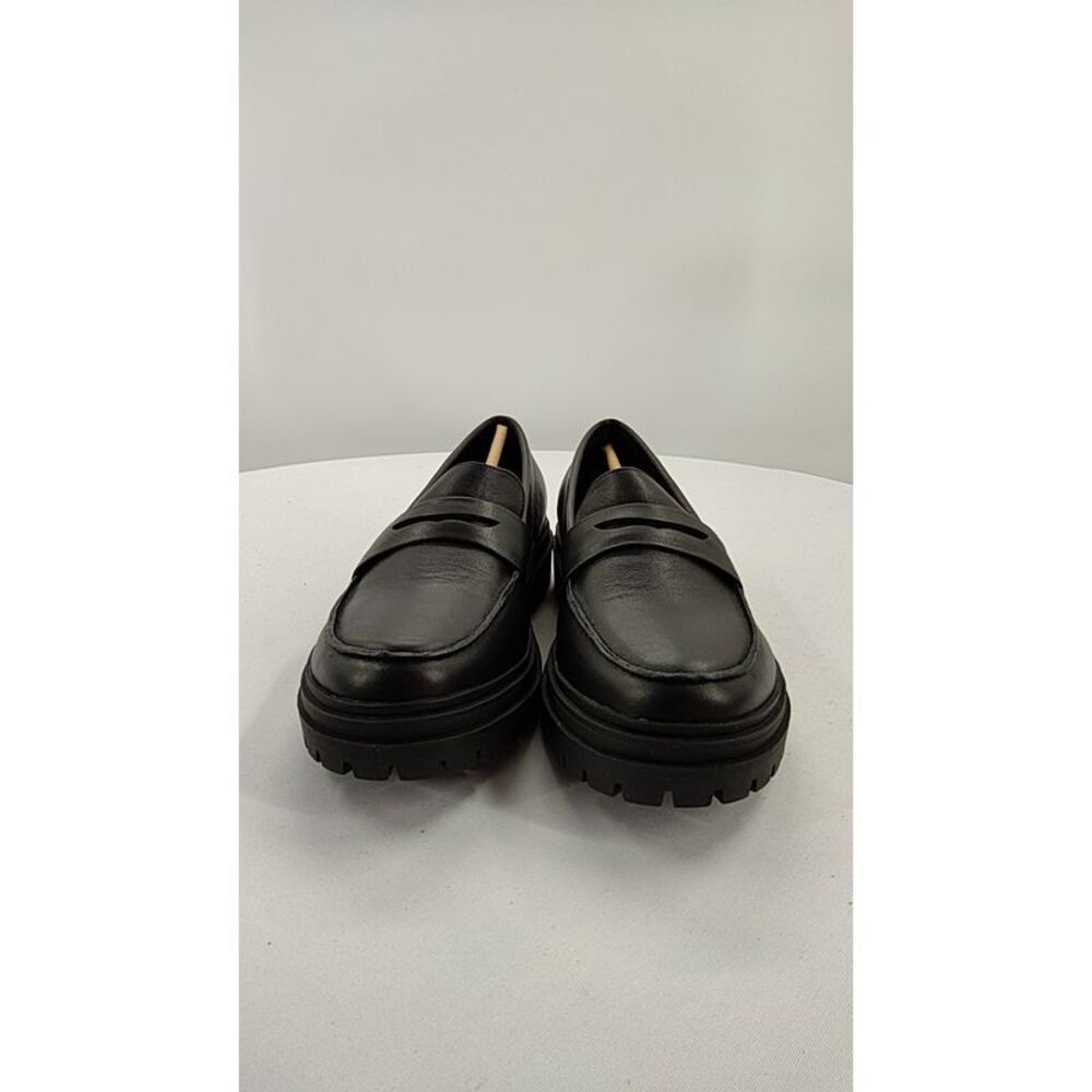 Quince Black Chunky Leather Penny Loafers